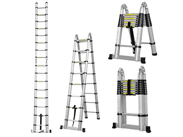 【逸品】 【送料無料～】2WAY スライド スーパーラダー ハシゴ はしご アルミラダー 3.8m 折りたたみ式 脚立 伸縮梯子 アルミ製 - はしご  - hlt.no